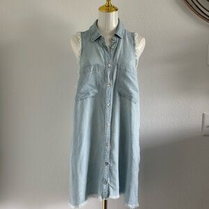 Light Blue Sleeveless Denim Dress